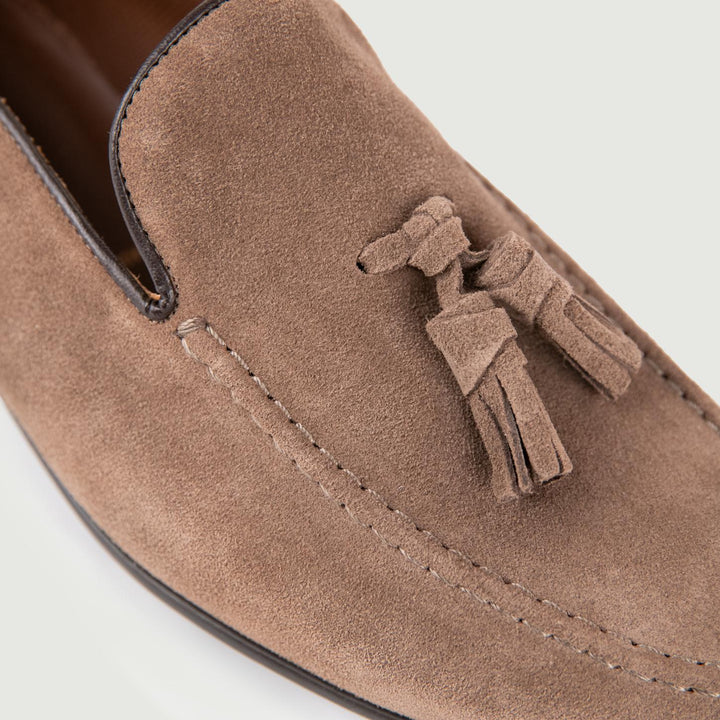 MOCASSINO SCAMOSCIATo CON NAPPINA BEIGE