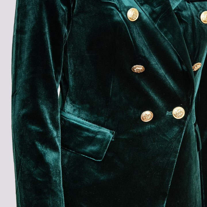Blazer doppiopetto in velluto verde V2021 VERDE ANDREA MORANDO 