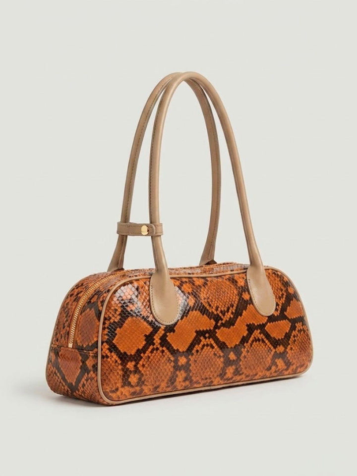 Borsa a spalla Doxie in pelle di pitone arancione DOXIE PITONE ARANCIONE BIMOR 