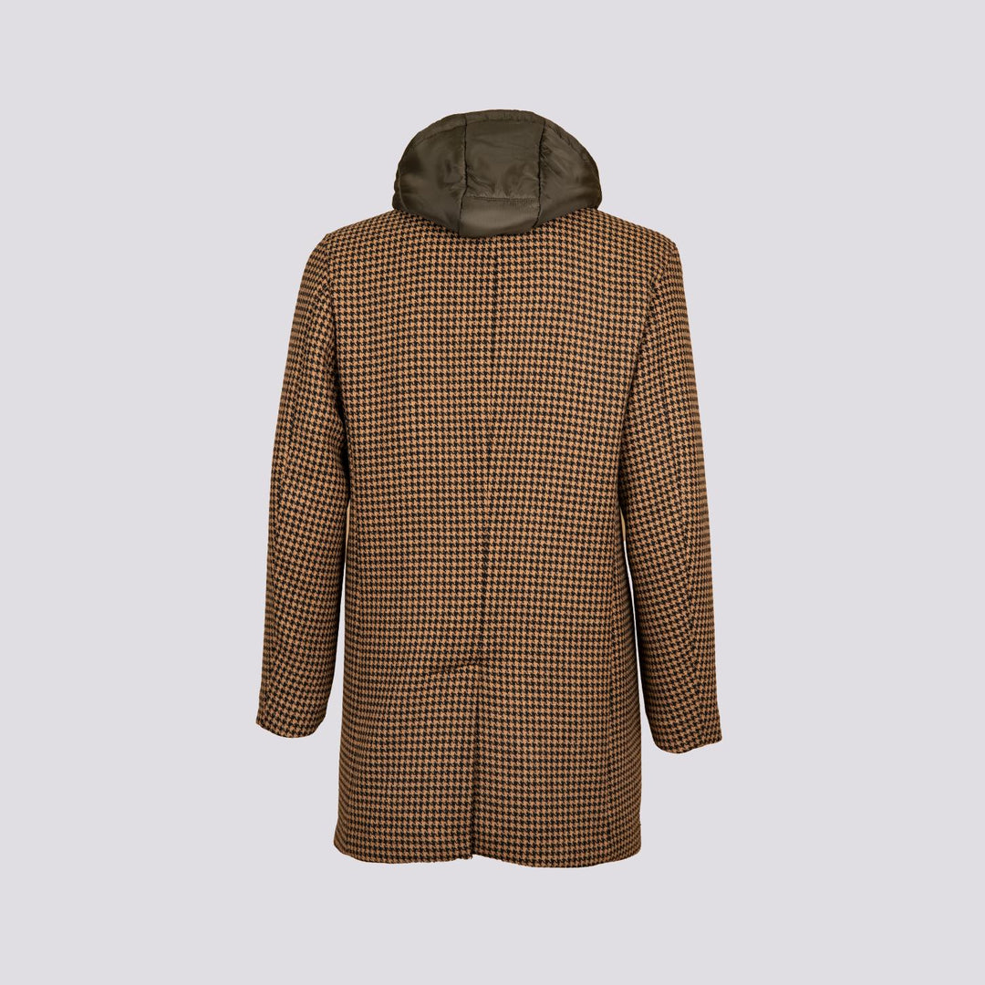CAPPOTTO MISTO CASHMERE PIED DE POULE INTERNO TRAPUNTATO GERALDO PDP CNER PALTÒ 