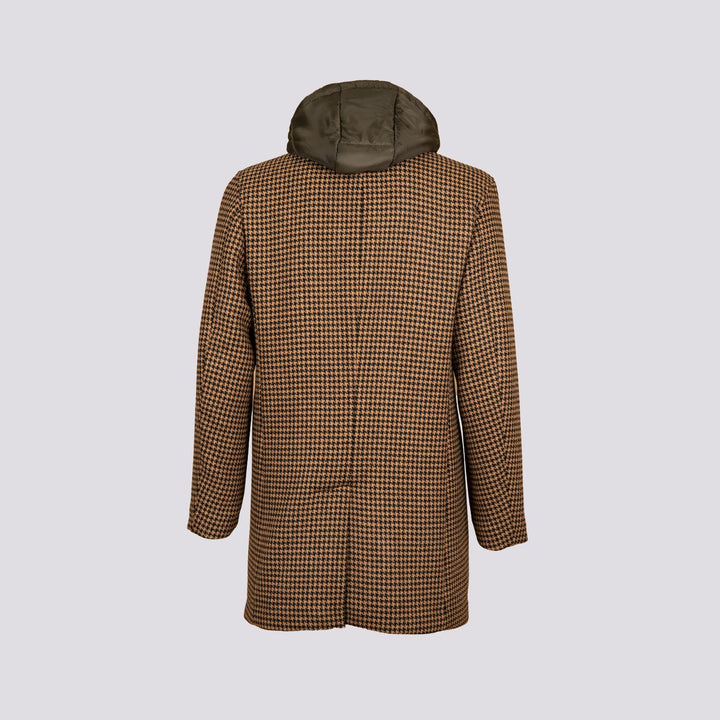 CAPPOTTO MISTO CASHMERE PIED DE POULE INTERNO TRAPUNTATO GERALDO PDP CNER PALTÒ 
