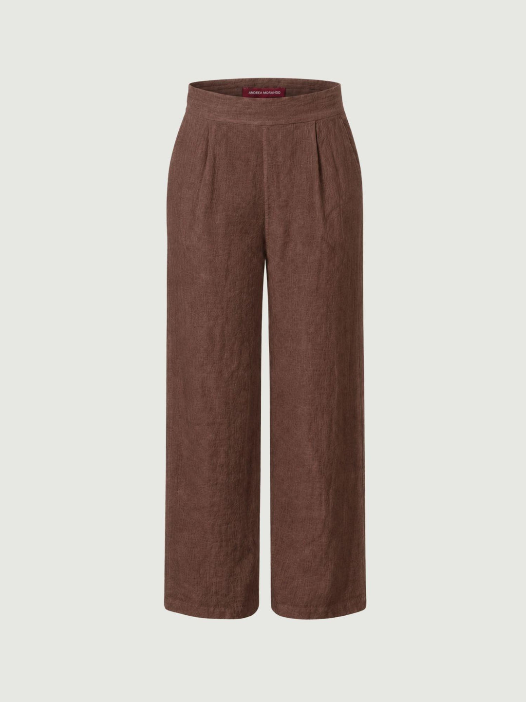 Pantalone con pences in lino tabacco 6PT02359 TABACCO ANDREA MORANDO 