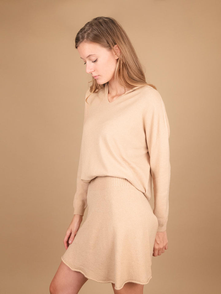 MAGLIA OVER CON CAPPUCCIO BEIGE 0220/04 0234 BIMOR 