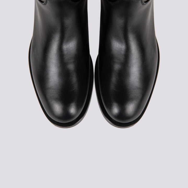 STIVALE ALTO CON GAMBALE ASIMMETRICO IN PELLE NERA B5333/CAV NERO ANDREA MORANDO 
