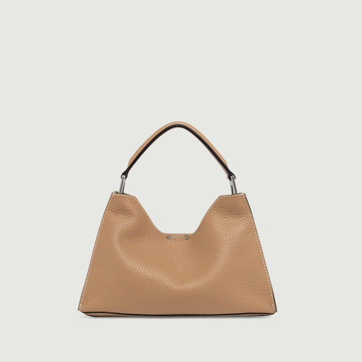 Borsa a spalla Aurora in pelle martellata nature-sabbia BS 10565 RNGDBL-NA 13450 GIANNI CHIARINI 