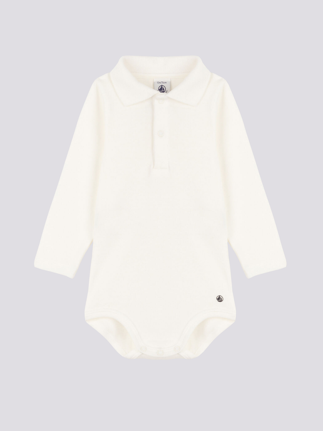BODY A MANICA LUNGA BEBÈ CON COLLETTO POLO IN COTONE A05Q2 01 PETIT BATEAU 