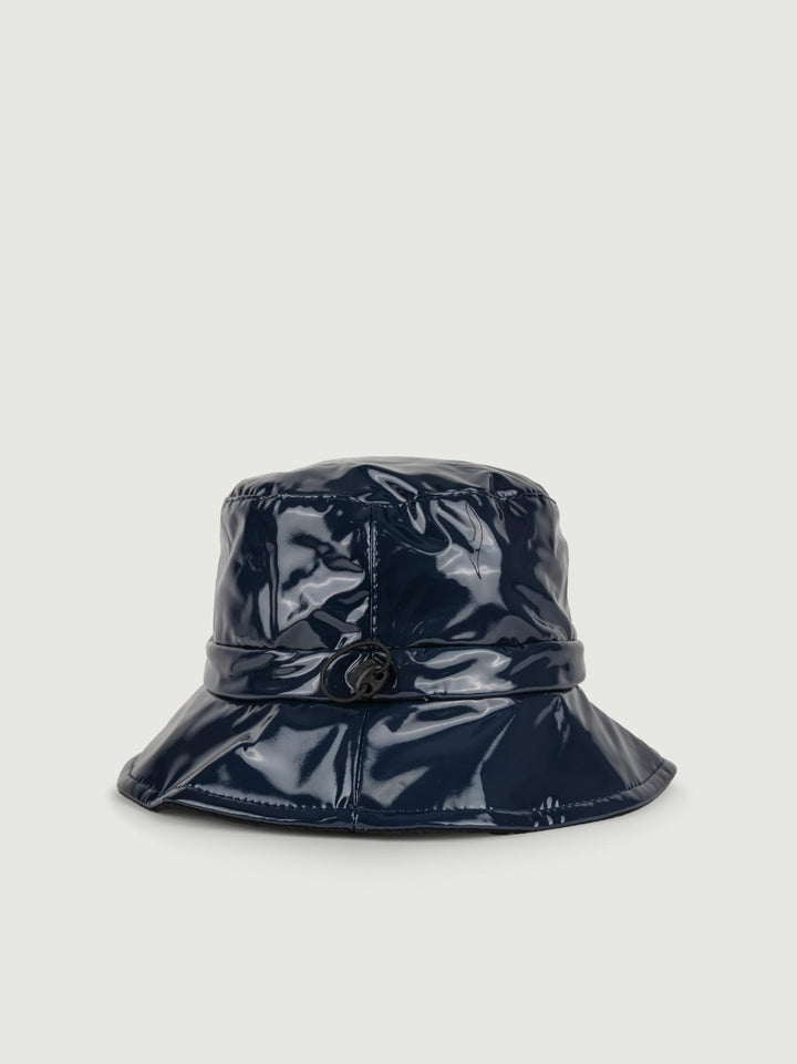 CAPPELLO BUKET DA PIOGGIA IN VERNICE BLU CP3919 BLU ANDREA MORANDO 