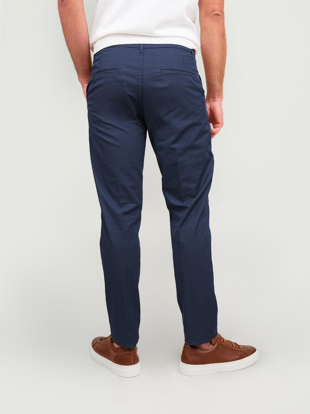 PANTALONE MISTO LINO E COTONE BLU 75903VEN 111 ANDREA MORANDO 