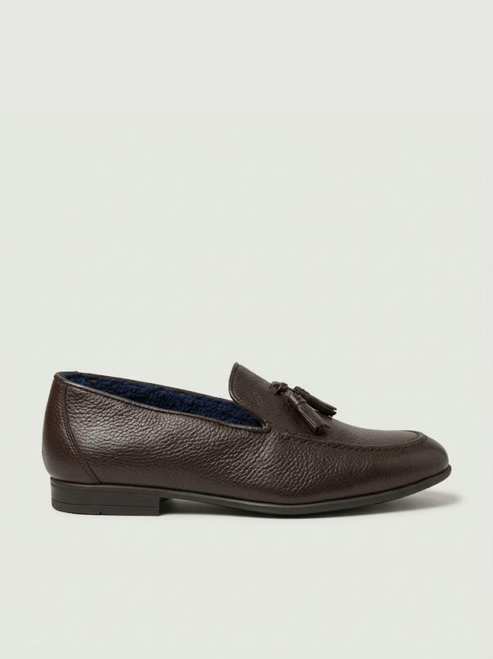 Mocassino Tassel Loafer in pelle martellata testa di moro 2025 NPP SAXONE 