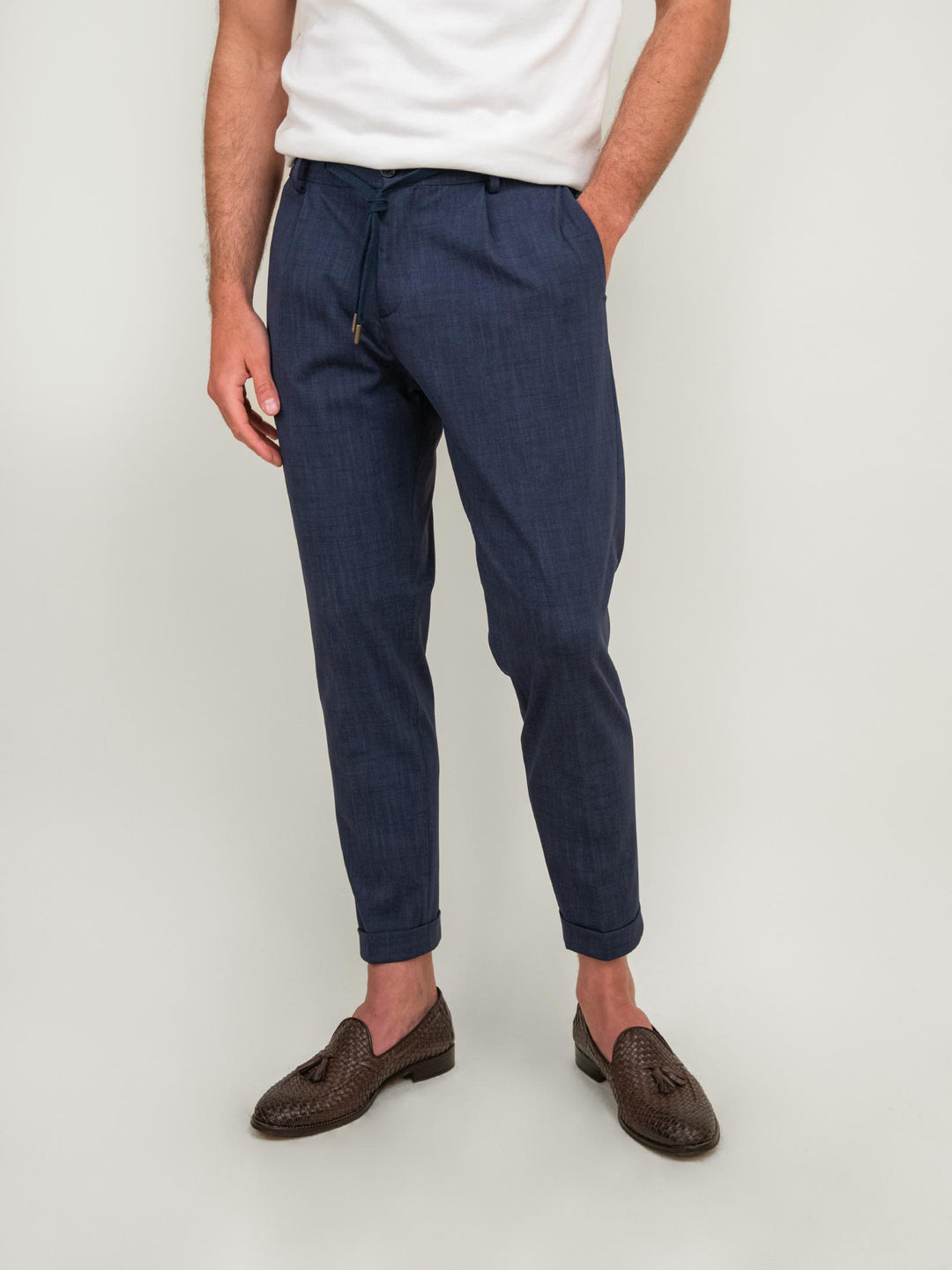 PANTALONE MISTO COTONE BLU NAVY OF1S2S4P031M 174 ANDREA MORANDO 