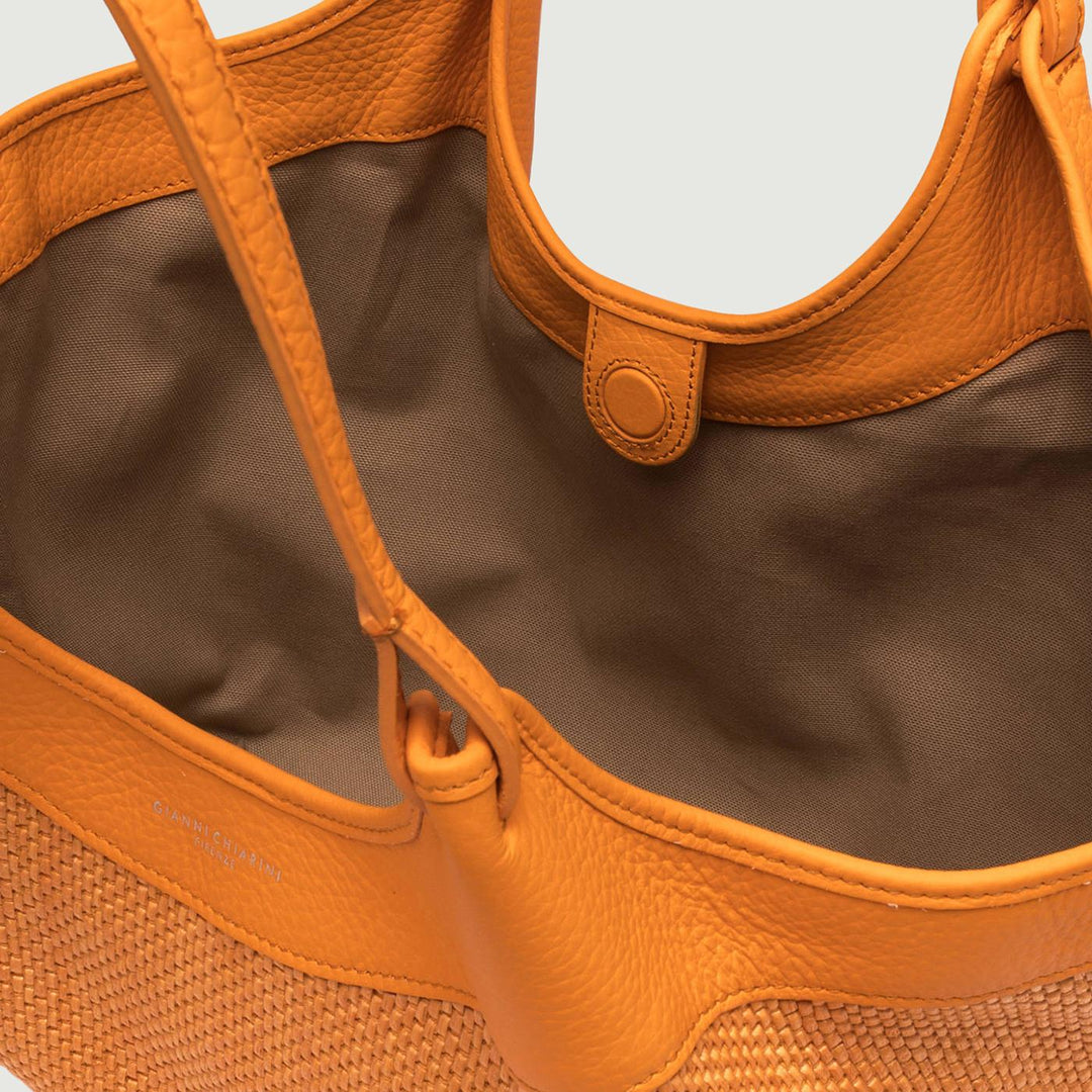 Borsa a spalla DUA in pelle intrecciata flame orange BS 10370/24PE CST-PL 13309 GIANNI CHIARINI 
