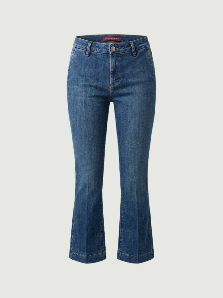 Jeans a trombetta con tasche a filetto lavaggio medio 82BOM MEDIO BASIK ANDREA MORANDO 
