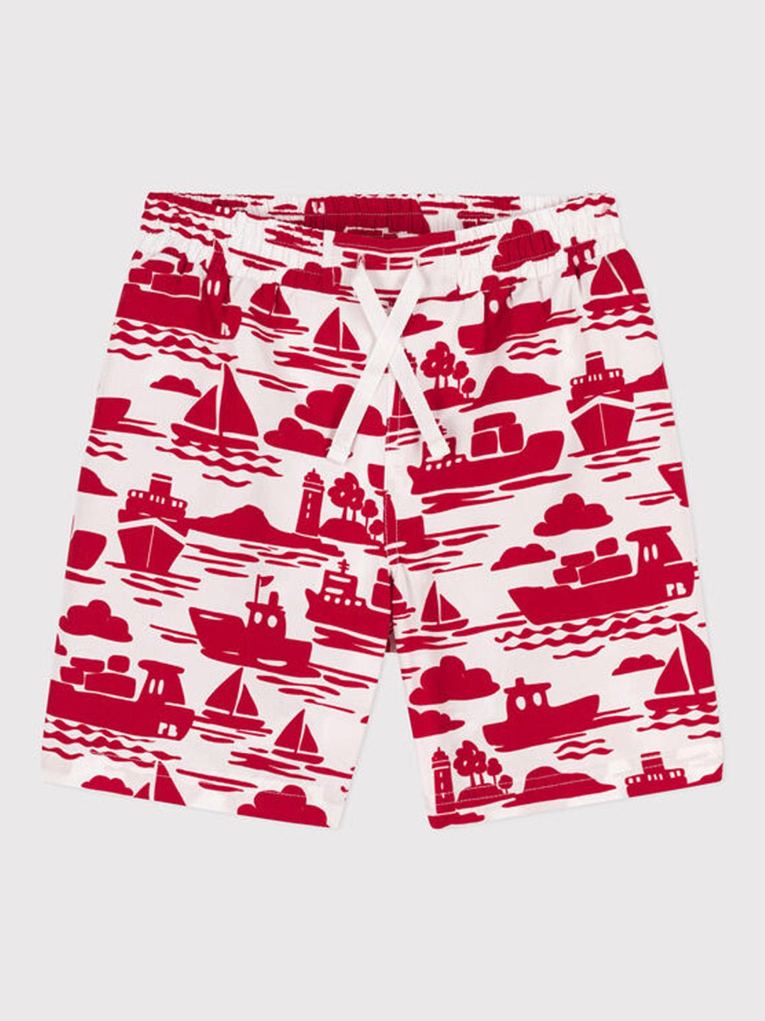 Shorts da mare bambino riciclati con stampa A06JU 01 PETIT BATEAU 