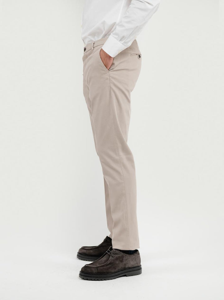 PANTALONE  STRIKER IN COTONE CON MICROTRAMA BEIGE T617STR 775 NOLAB 