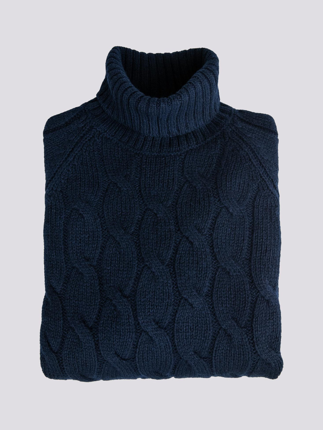 MAGLIONE A COLLO ALTO IN LANA VERGINE BLU 13117 598 ANDREA MORANDO 