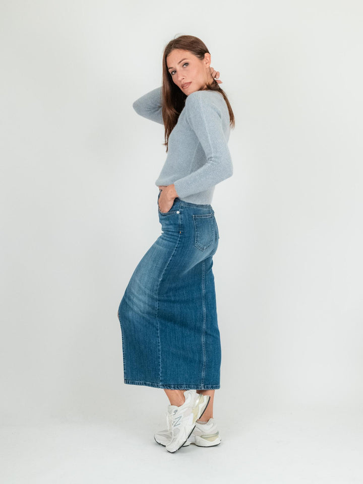 GONNA LUNGA IN DENIM MEDIO