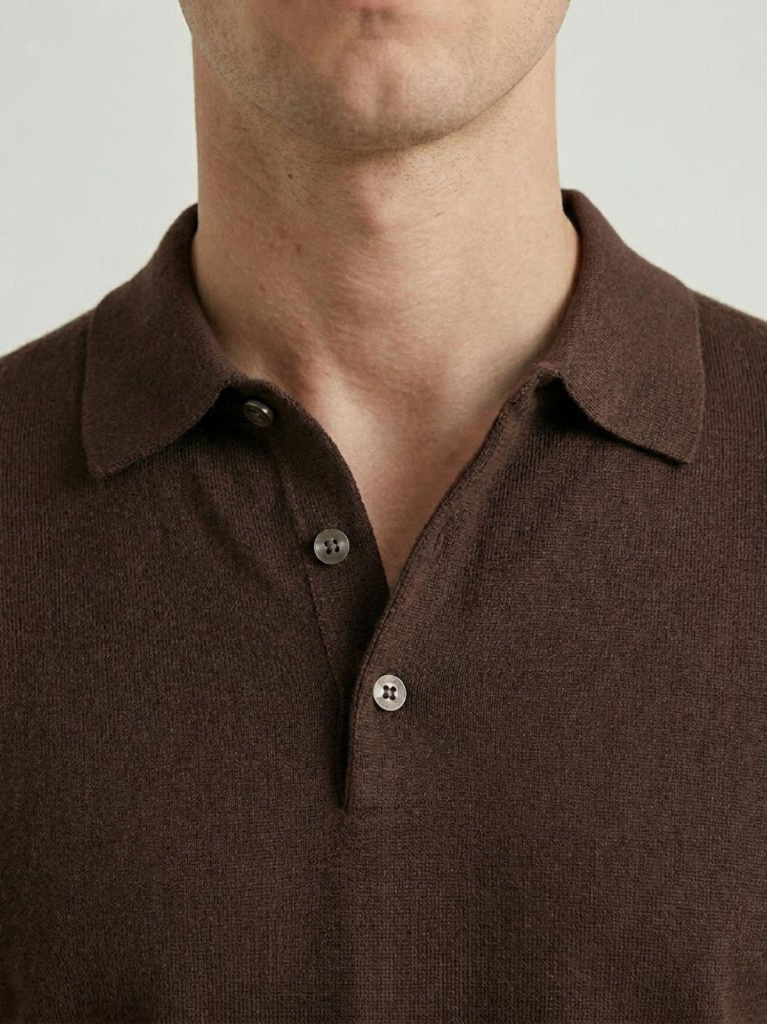 Polo in tencel cioccolato 10-LY0014 2000 ANDREA MORANDO 