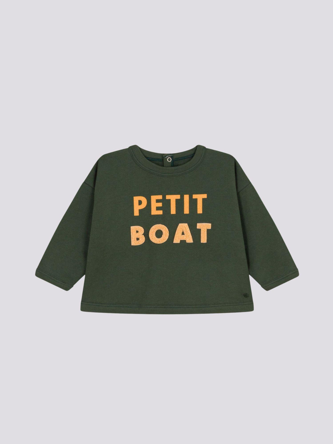 FELPA IN TESSUTO FELPATO VERDE A08PU 01 PETIT BATEAU 