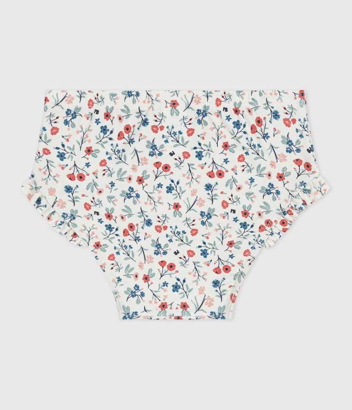 Slip da bagno a volant con stampa a fiori bebè