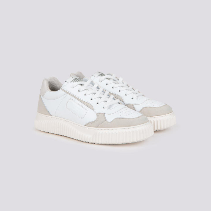 Sneakers in pelle Hybro city bianco beige 2017044 141B61 VOILE BLANCHE 