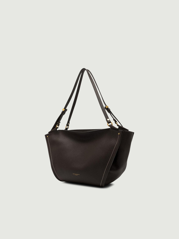 BORSA BLOOM IN PELLE TESTA MORO BS 11797 RNGDBL T.U. 2107 GIANNI CHIARINI 