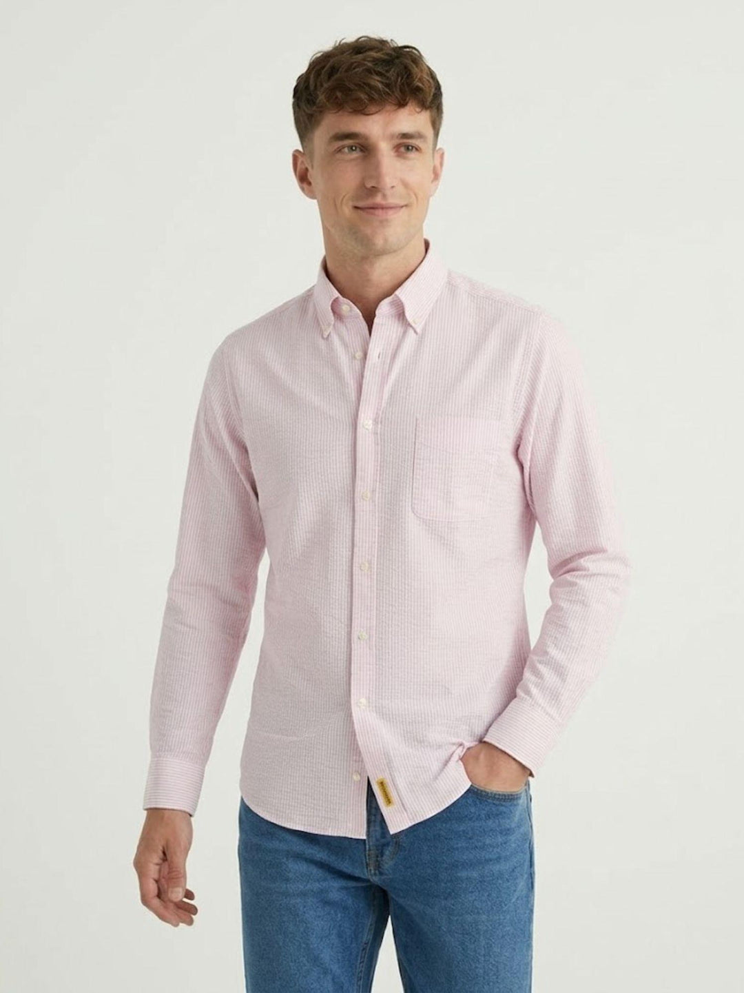 Camicia in cotone a righe bianche e rosa BRAD/SEB16S36 01 BAGGIES 
