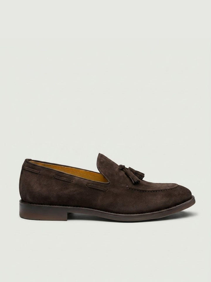Mocassino tassel loafer in pelle scamosciata testa moro 1840 T.MORO ANDREA MORANDO 