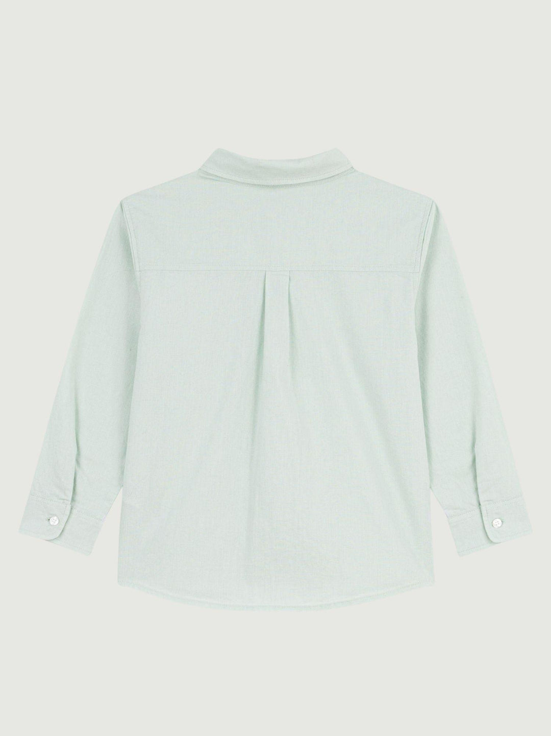Camicia in cotone e lino verde acqua A0F5H 01 PETIT BATEAU 