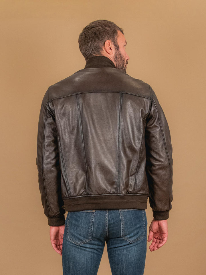 GIUBBOTTO IMBOTTITO IN PELLE MARRONE REVERSIBILE ARCR 06 JACK LEATHER 