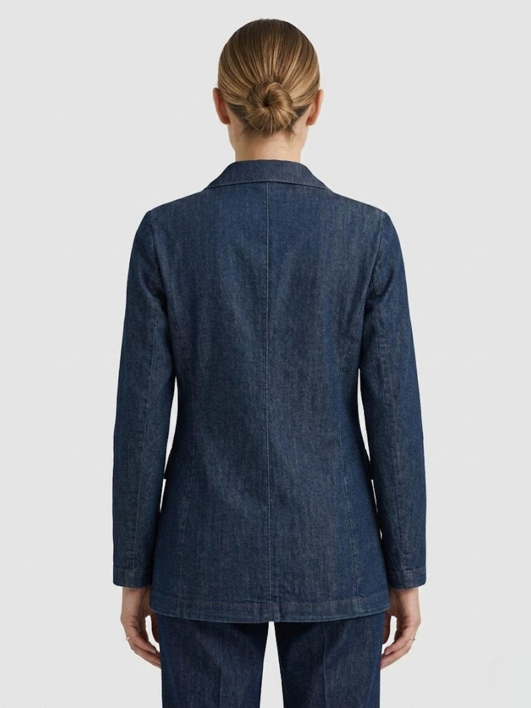 Blazer doppiopetto chambray in cotone lavaggio medio 3352CH MEDIO ANDREA MORANDO 
