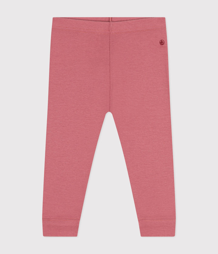 Leggings a tinta unita rosa in cotone per bebè A0BQH 06 PETIT BATEAU 