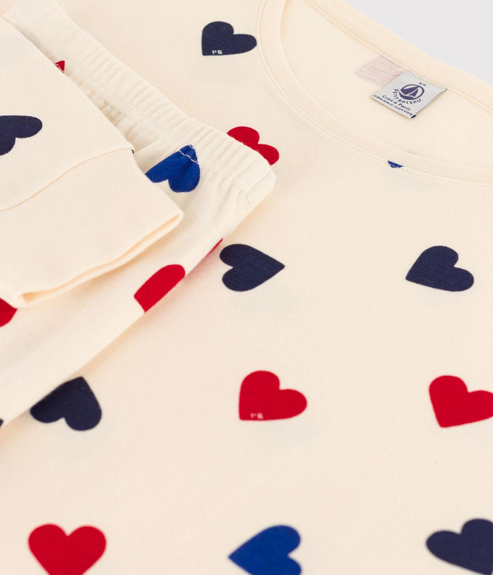 PIGIAMA A CUORI IN COTONE PER DONNA A095O 01 PETIT BATEAU 