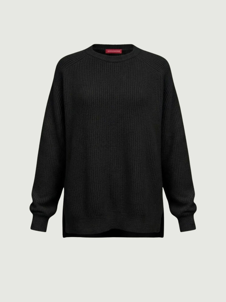 Maglia girocollo in lana e cashmere nera 14264M NERO ANDREA MORANDO 