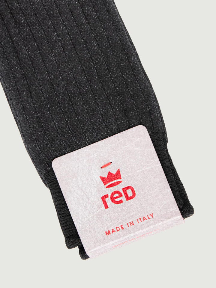 CALZA LUNGA A COSTE NERO GRIGIO 64558G NERO RED 