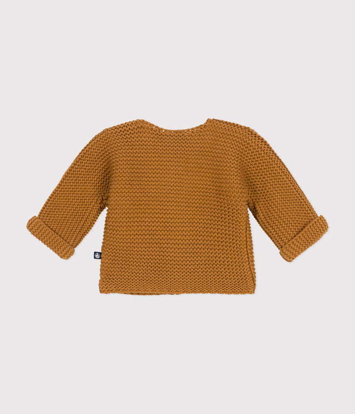 Cardigan in tricot a punto legaccio senape A0AZH 02 PETIT BATEAU 