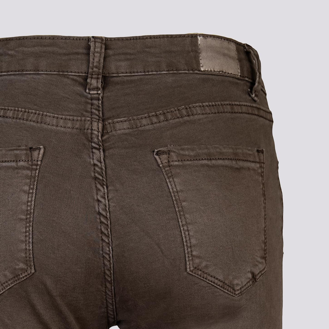 Pantalone cinque tasche sfrangiato marrone 6826/26/ FANGO ANDREA MORANDO 