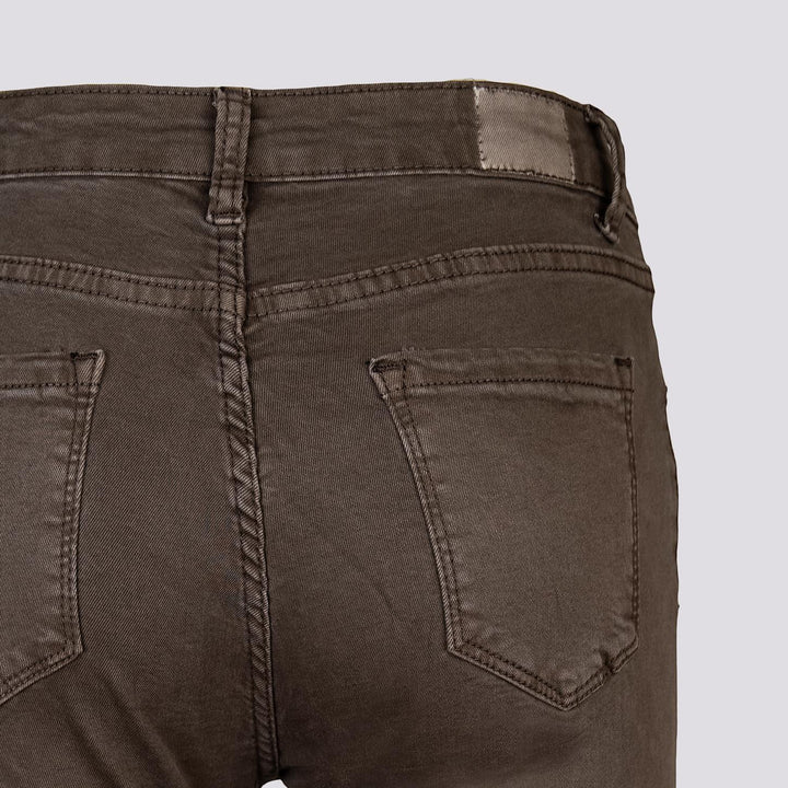 Pantalone cinque tasche sfrangiato marrone 6826/26/ FANGO ANDREA MORANDO 