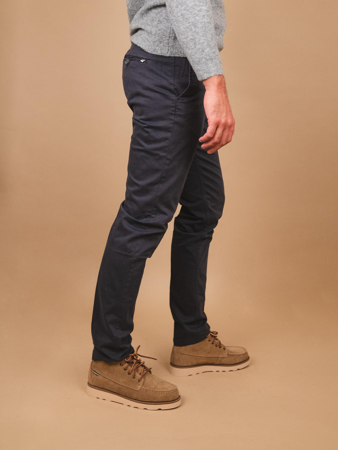 PANTALONE IN COTONE blu navy CON TASCA A FILO T500/STR 854 NOLAB 