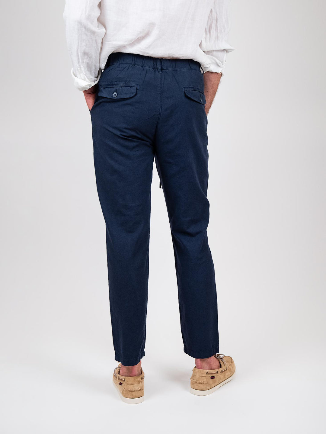 Pantalone in lino blu navy BU26S38PAPA843PD 201 ANDREA MORANDO 