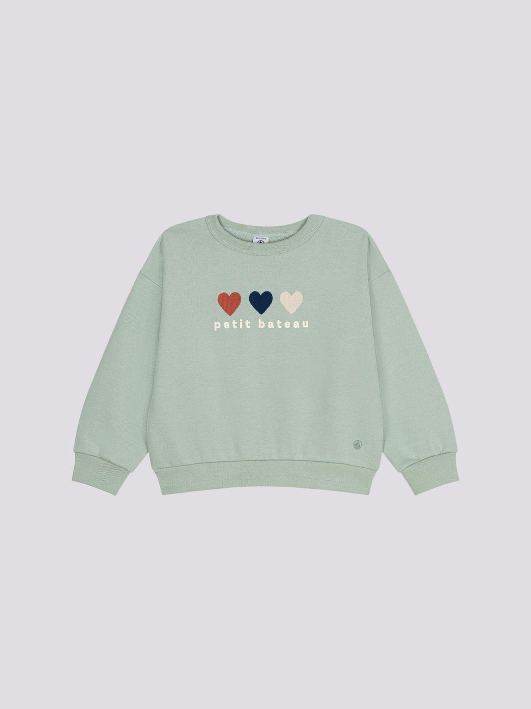 MAGLIA IN TESSUTO FELPATO VERDE  BAMBINA A0A5J 02 PETIT BATEAU 