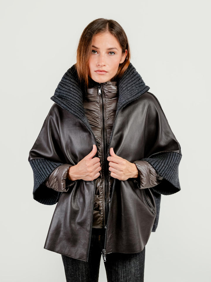 GIACCA MANTELLA LAVINIA CON PIUMINO 3 IN 1 TESTA MORO LAVINIA 618 JACK LEATHER 