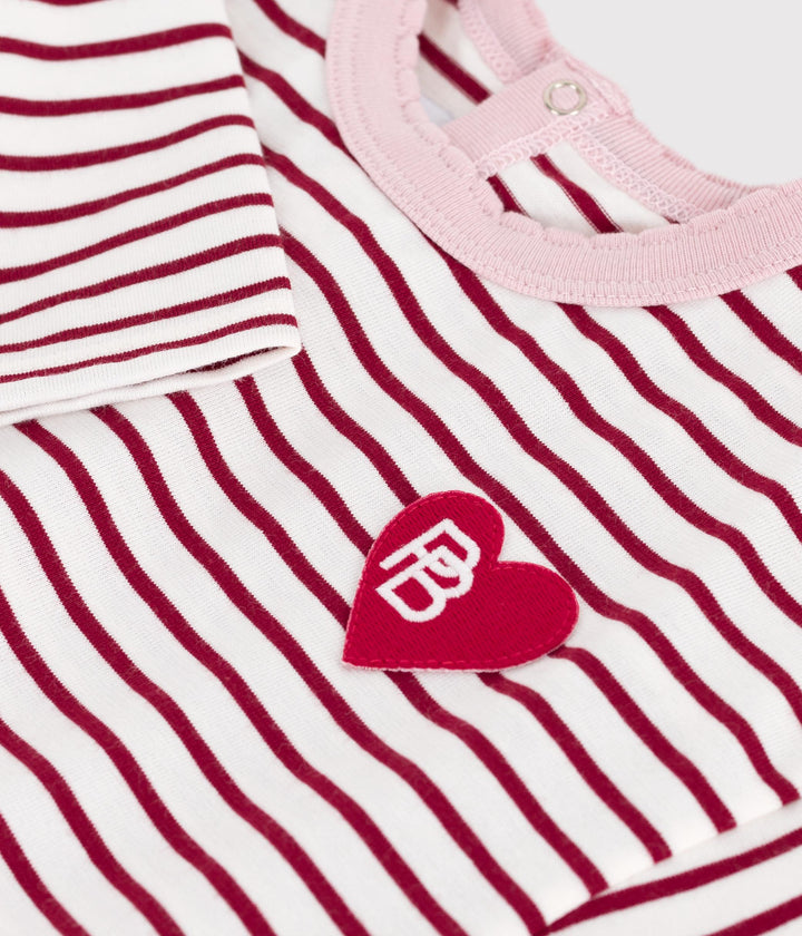 T-shirt a maniche lunghe in cotone a righe neonato A0E9C 01 PETIT BATEAU 