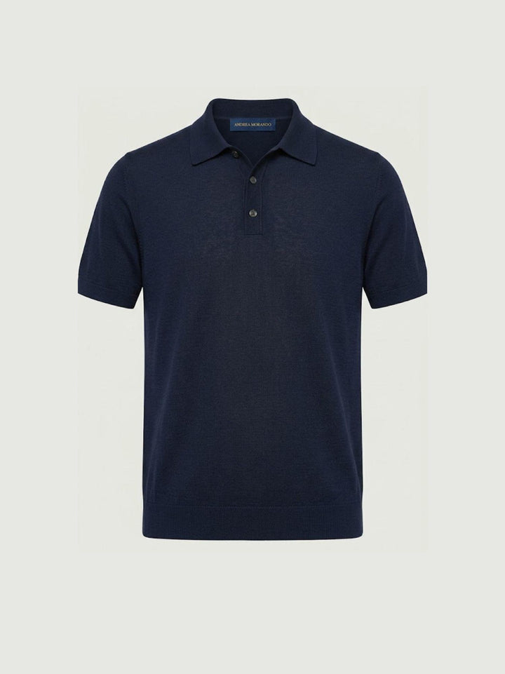 Polo in maglina navy DAYAN BLU ANDREA MORANDO 