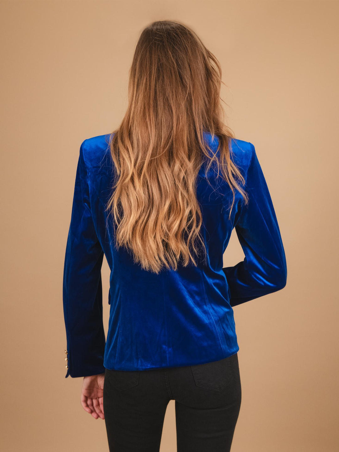 Blazer doppiopetto in velluto blu elettrico V2021 BLUETTE ANDREA MORANDO 
