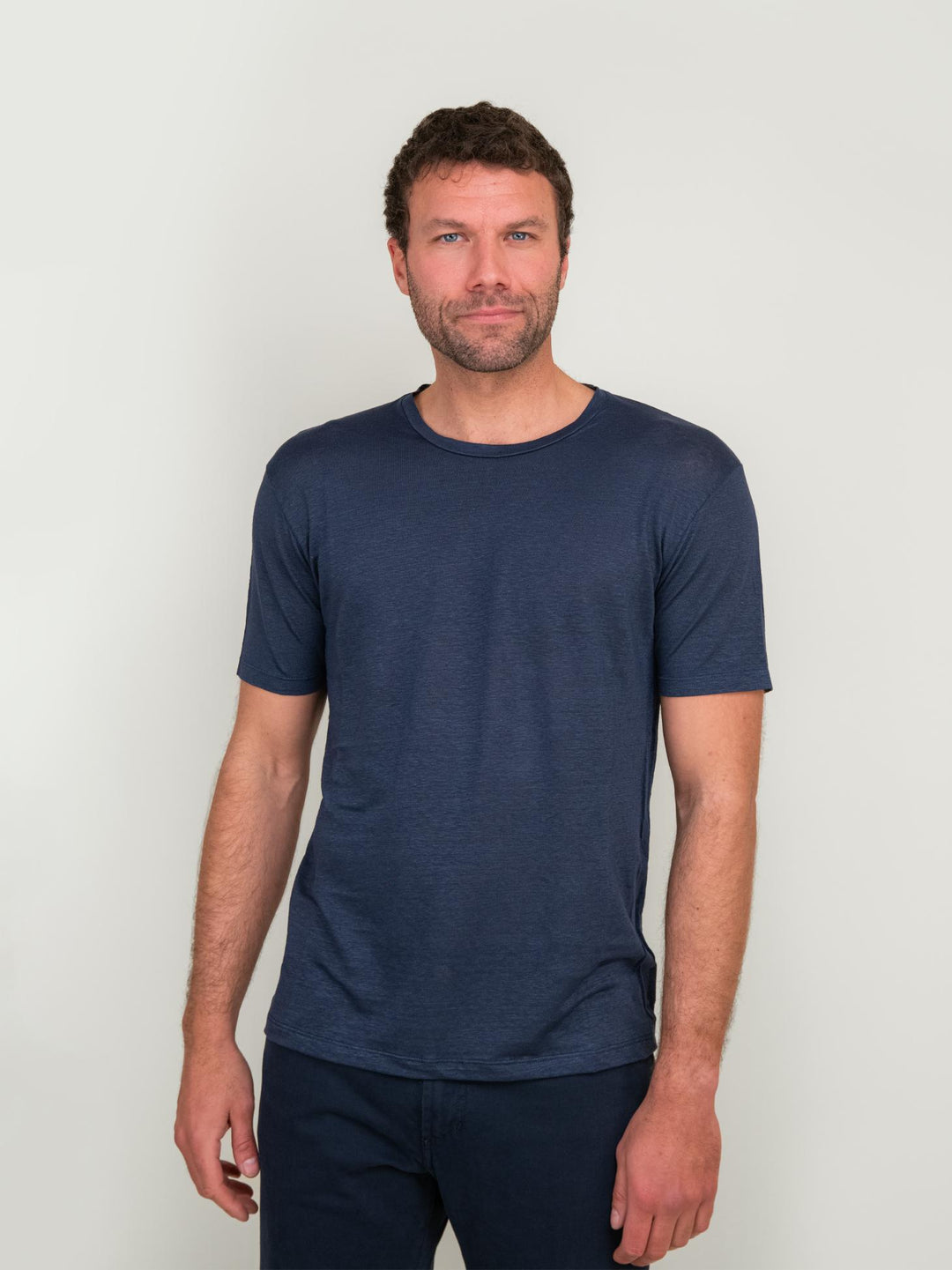 T-SHIRT GIROCOLLO IN COTONE BLU 0600 324 FIESOLI DANIELE 