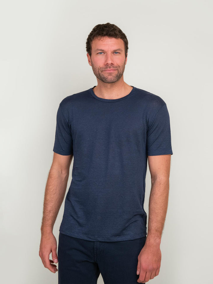 T-SHIRT GIROCOLLO IN COTONE BLU 0600 324 FIESOLI DANIELE 