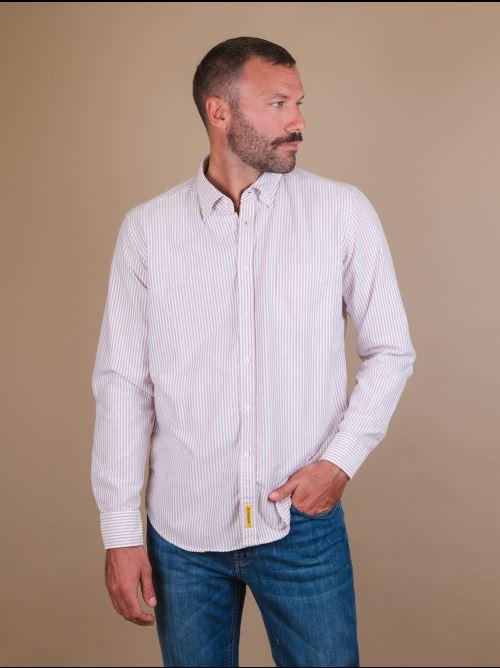 CAMICIA BUTTON DOWN A RIGHE BIANCO E ROSSO BRADFORD/BC007 04 BAGGIES 