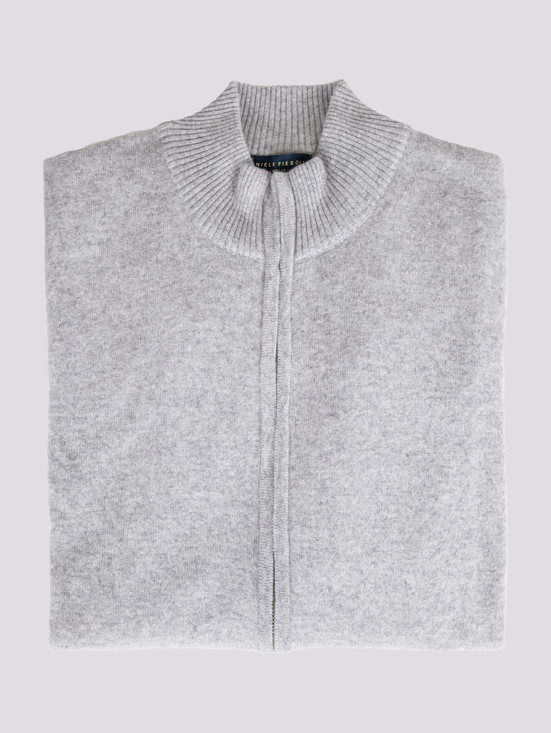 CARDIGAN GRIGIO CON ZIP IN LANA MISTO CASHMERE 0037 0011 FIESOLI DANIELE 