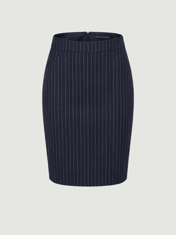 Minigonna gessata navy 4155 BLU ANDREA MORANDO 