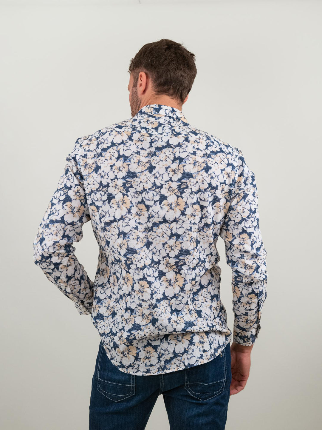 CAMICIA FLOREALE MISTO LINO